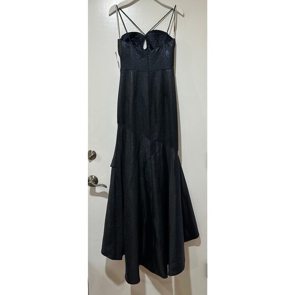 Monique Lhuillier Evening Dress Midnight Size 4 NWT Elegant Unique Sample Piece - Picture 7 of 13
